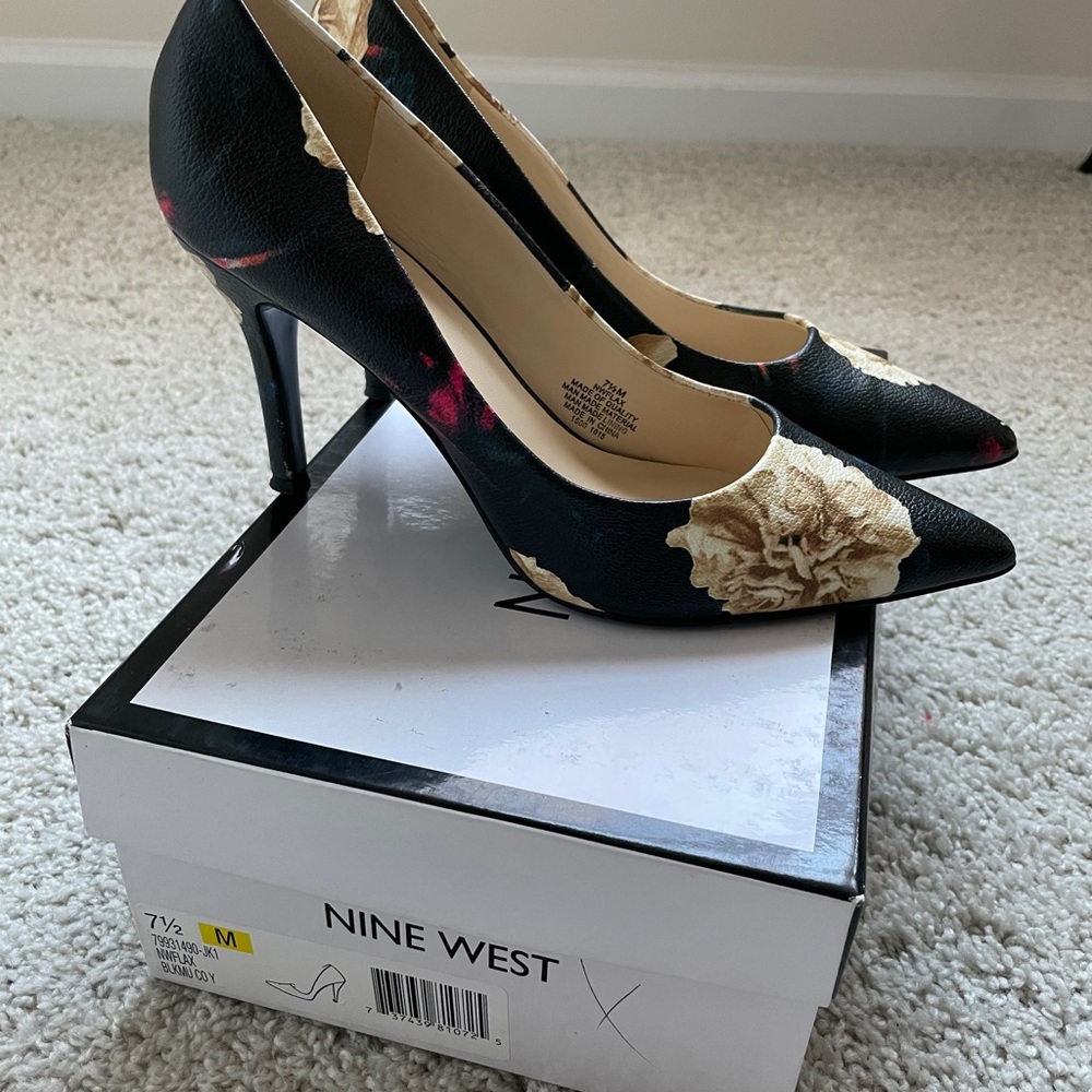 Nine West Floral Print Heels